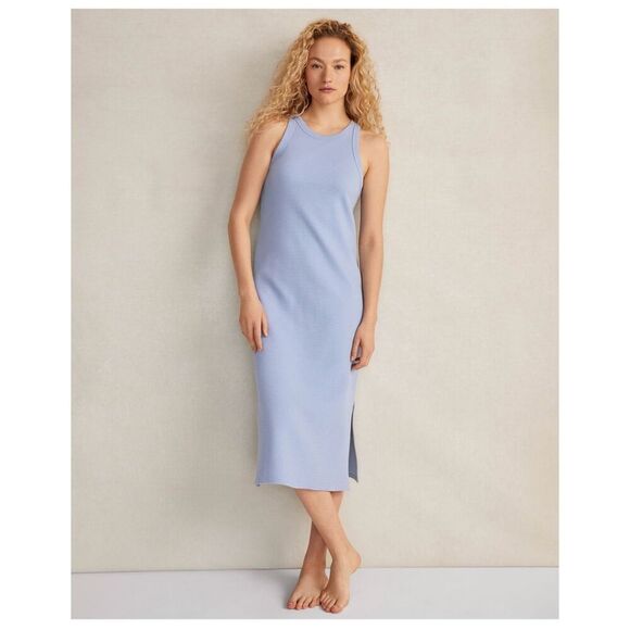 Haven Well Within Women’s Periwinkle Blue Organic Cotton Waffle Knit Tank Dress - Picture 1 of 8